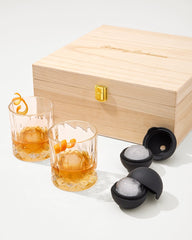Tommy Bahama Crystal Rocks Glass and Ice Sphere Set