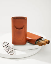 Ashton 3-Cigar Leather Case and Cutter