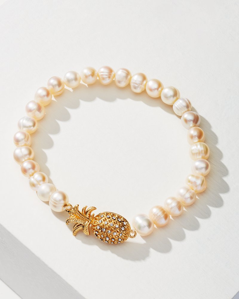 Tropical Blooms Pearl Stretch Bracelet