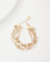 Tidal Treasure Pearl and Chain Layered Bracelet