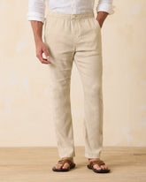 Big & Tall Beach Coast Linen-Blend Elastic-Waist Pants