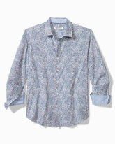 Big & Tall Sarasota Stretch Blue Flora IslandZone® Shirt
