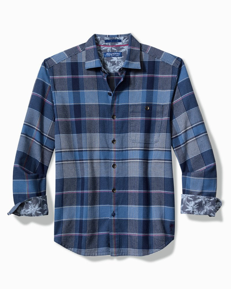 Big & Tall Canyon Beach Pebble Cay Plaid Stretch Flannel Shirt