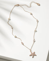 Island Essence Rose Gold Starfish Pearl Necklace