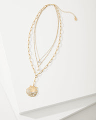 Sanibel Island Layered Shell Pendant Necklace
