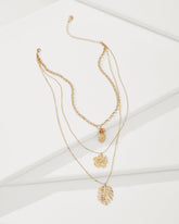 Tropical Blooms Multi-Row Layered Charm Necklace