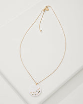 Tidal Treasure Mother of Pearl Disc Pendant Necklace