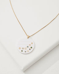 Tidal Treasure Mother of Pearl Disc Pendant Necklace