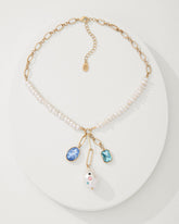 Tidal Treasure Pearl and Stone Charm Necklace