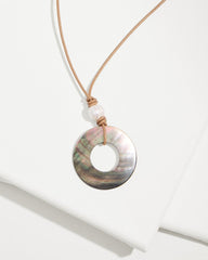 Indigo Shore Grey Shell Pendant Necklace