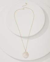 Moments in Paradise Mother of Pearl and Shell Pendant Necklace