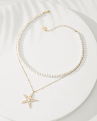Moments in Paradise Star Layered Pearl Necklace