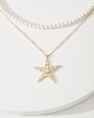 Moments in Paradise Star Layered Pearl Necklace
