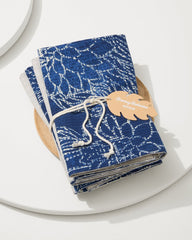Island Navy Upcycled Reversible Dinner Napkins - Set of 4