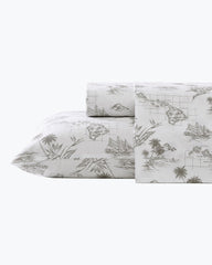 Vintage Map 4-Piece King Sheet Set