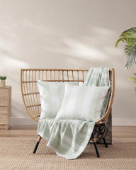 Awning Stripe Green Decorative Pillow