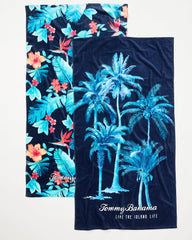 Palms Grove & Blue Muse Beach Towels — Set of 2