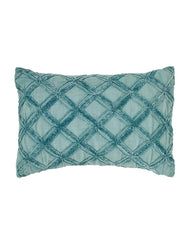 Chenille Diamond Blue Throw Pillow