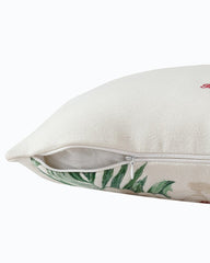 Festive Palms Velvet Embroidered Decorative Pillow