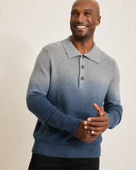 Ombré Dip-Dye Sweater Polo