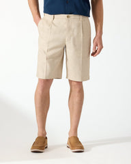 Latigo Beach Linen-Blend Pleated 10-Inch Shorts