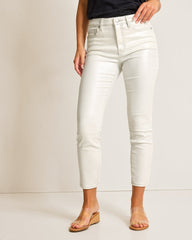 Metallic High-Rise Ankle Jeans