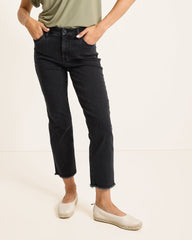 High-Rise Cropped Straight-Leg Jeans