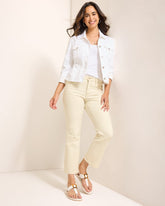 Natural Mid-Rise Cropped Mini Bootcut Jeans