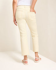 Natural Mid-Rise Cropped Mini Bootcut Jeans