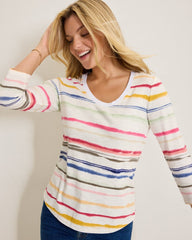 Ashby Isles Sealight Stripe 3/4-Sleeve T-Shirt