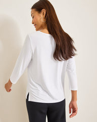 Kona Isles 3/4-Sleeve Boat-Neck Top