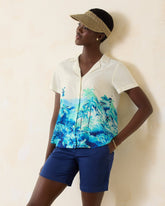 Oceanside Views Talulla Silk Camp Shirt