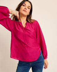 Agua Amara Seamed Peasant Top