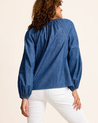 Indigo Cove Embroidered Blouse