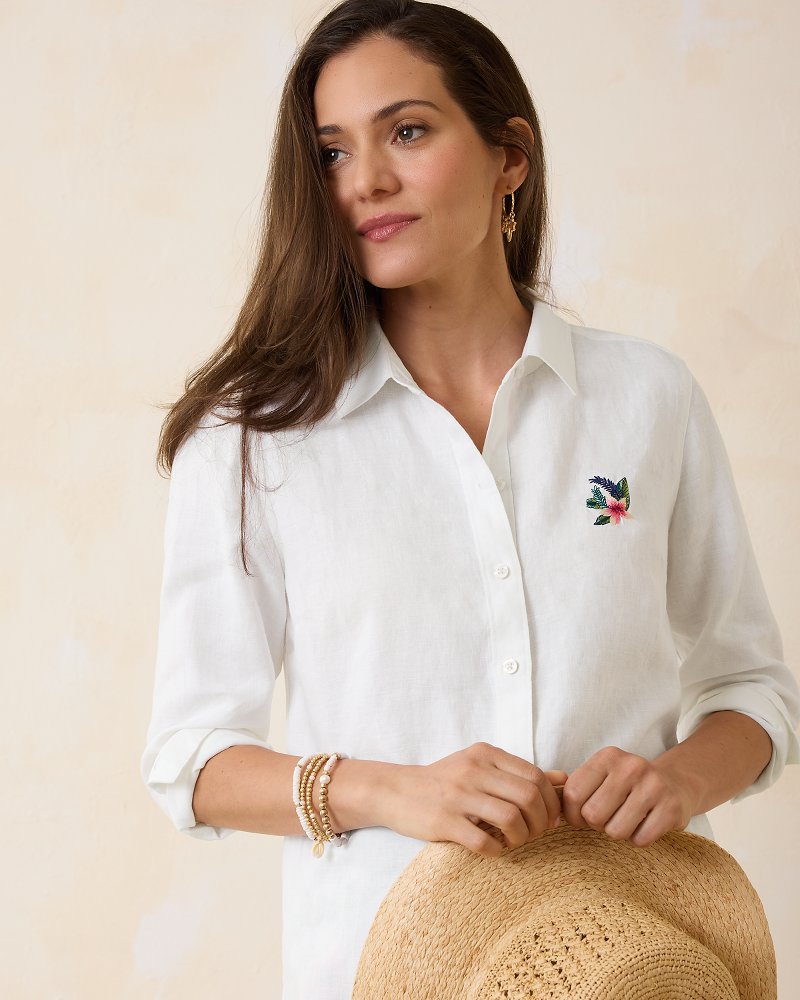 Coastalina Coastal Palms Linen Shirt