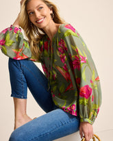 Agua Amara Lavish Blooms Peasant Top