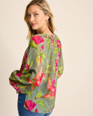 Agua Amara Lavish Blooms Peasant Top