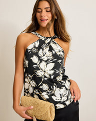 Noche Mar Satin Halter Top