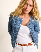 Quilted Cropped Denim Jacket