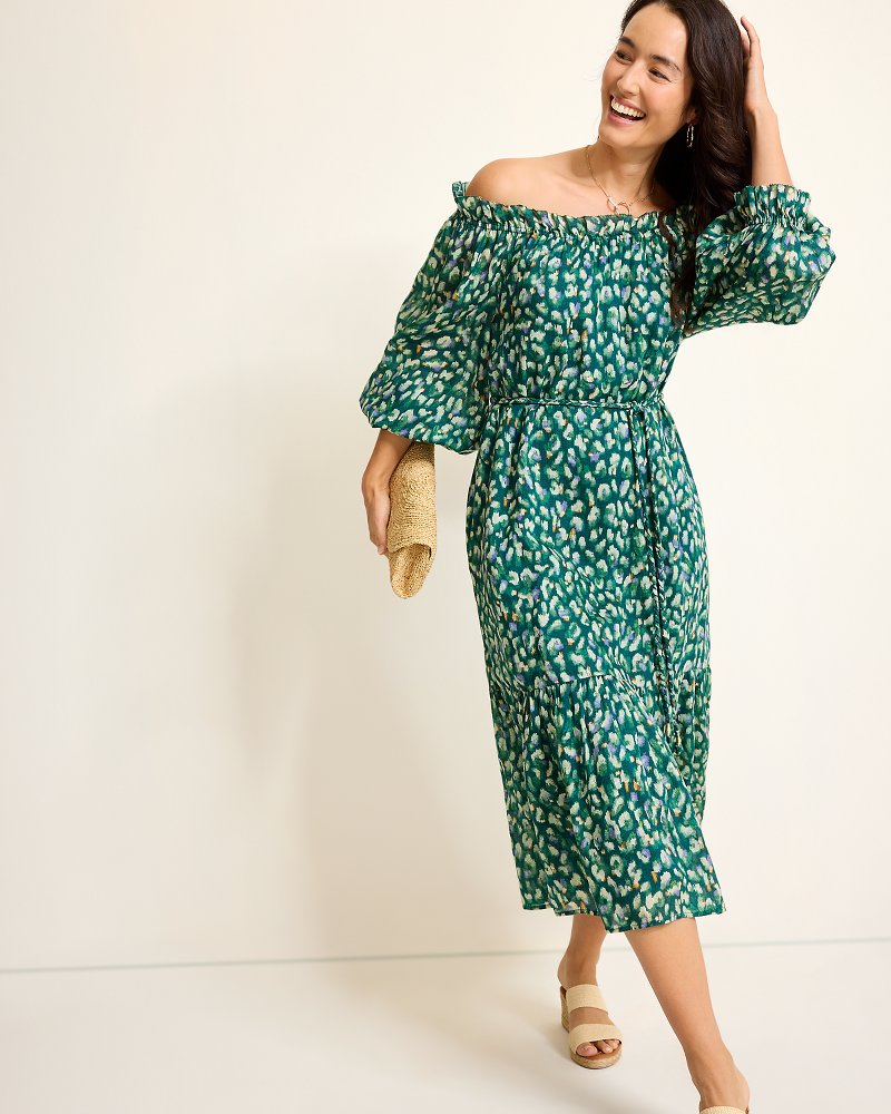 Jeweled Jaguar Midi Dress