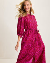 Seaside Ikat Midi Shirt Dress