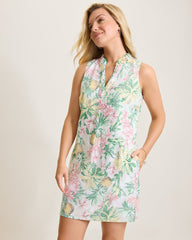 Two Palms Orchid Oasis Linen Shift Dress