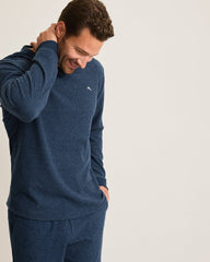 Textured Twill Stripe Crew Long-Sleeve Top