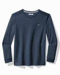 Big & Tall Textured Twill Stripe Crew Long-Sleeve Top