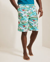 Woven Tropical Print Pajama Shorts