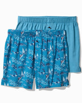 Cotton Knit Marlin Print Boxers — 2-Pack