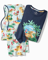 Big & Tall Holiday Santa Long Sleeve & Pants Pajama Set