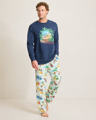 Big & Tall Holiday Santa Long Sleeve & Pants Pajama Set