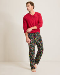 Holiday Parrot Henley & Pants Pajama Set