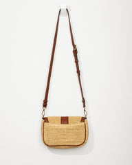 Raffia & Leather Chain Crossbody